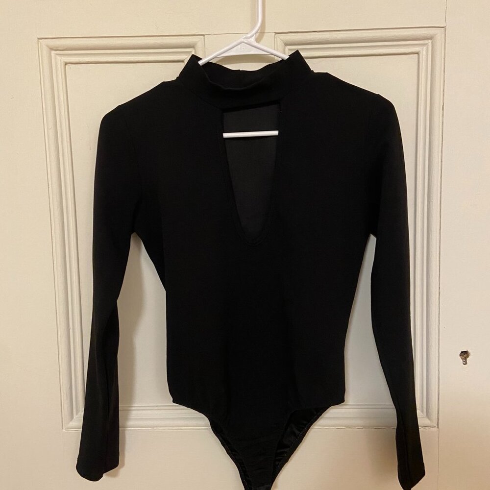 Black Choker Neckline Bodysuit